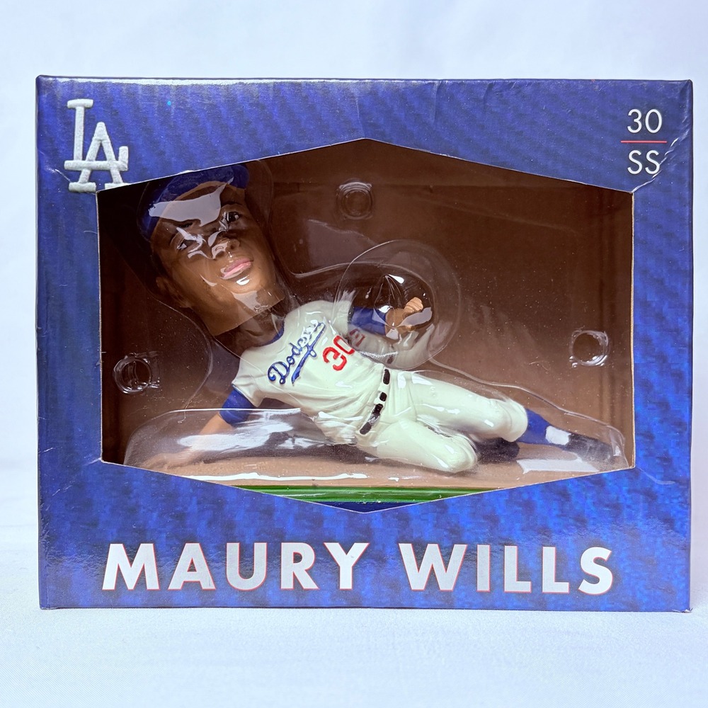 Maury Wills Los Angeles Dodgers Bobblehead Blue 2015 SGA Sliding Shortstop